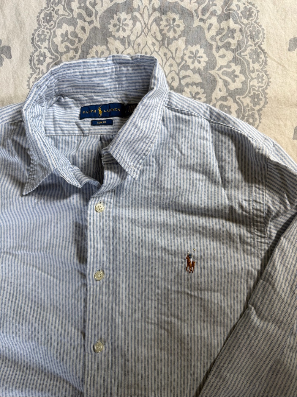 Polo by Ralph Lauren Light Blue & White Striped Button-Down Shirt
